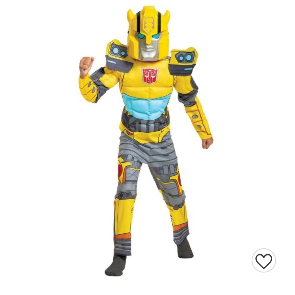 Kids' Transformers Bumblebee Muscle Chest Jumpsuit with Mask KIDS Size 4-6